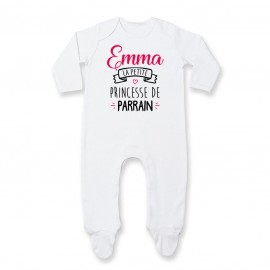Pyjama bébé personnalisé " Prénom " la petite princesse de parrain