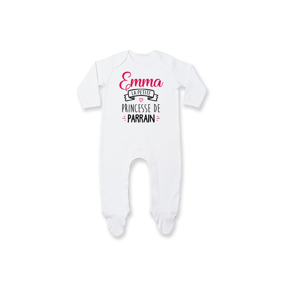 Pyjama bébé personnalisé " Prénom " la petite princesse de parrain