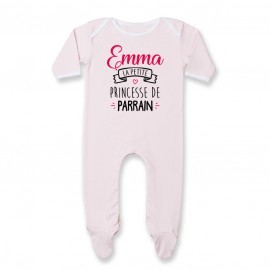 Pyjama bébé personnalisé " Prénom " la petite princesse de parrain