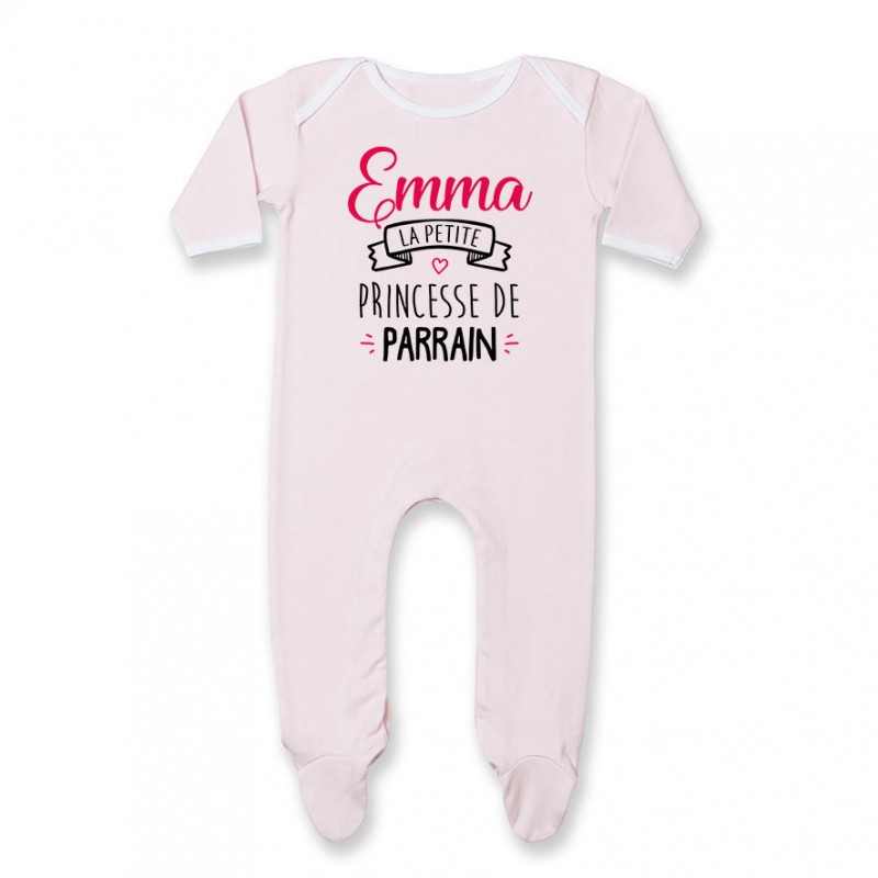 Pyjama bébé personnalisé " Prénom " la petite princesse de parrain Pyjama bébé personnalisé " Prénom " la petite princesse de parrain