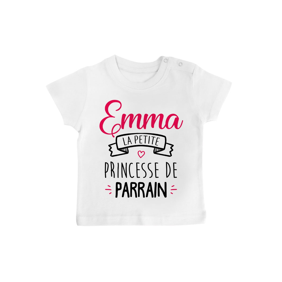 T-shirt bébé personnalisé " Prénom " la petite princesse de parrain