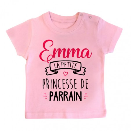 T-shirt bébé personnalisé " Prénom " la petite princesse de parrain