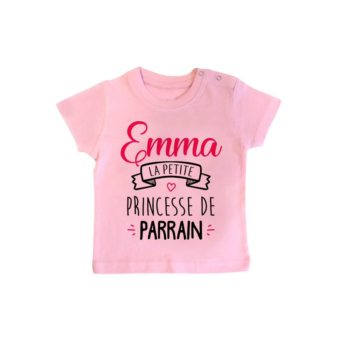 T-shirt bébé personnalisé " Prénom " la petite princesse de parrain
