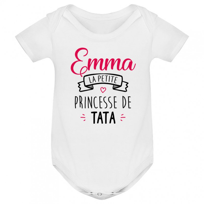 Body bébé personnalisé " Prénom " la petite princesse de tata