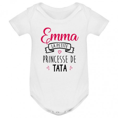 Body bébé personnalisé " Prénom " la petite princesse de tata