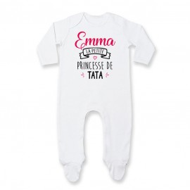 Pyjama bébé personnalisé " Prénom " la petite princesse de tata