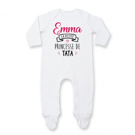 Pyjama bébé personnalisé " Prénom " la petite princesse de tata