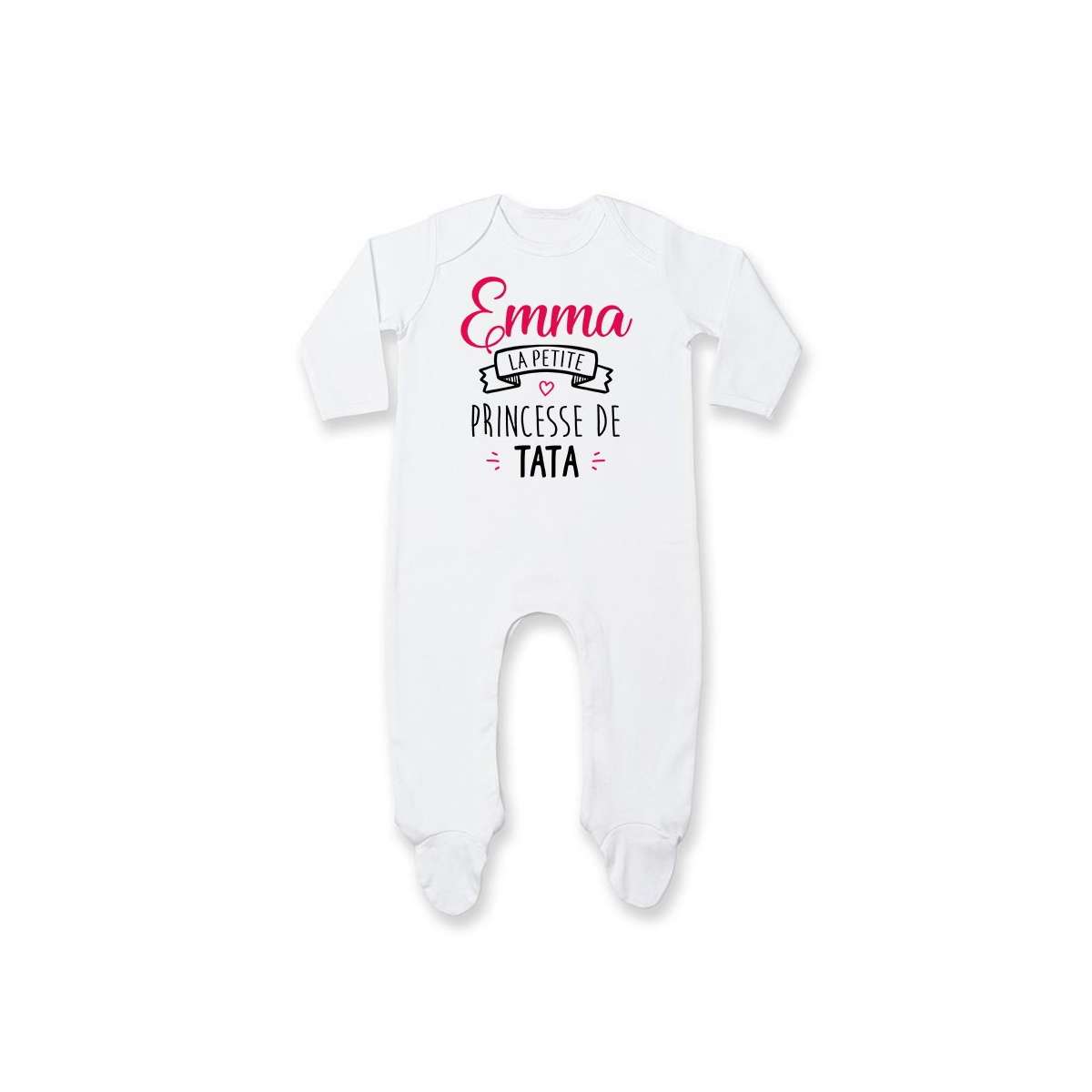 Pyjama bébé personnalisé " Prénom " la petite princesse de tata