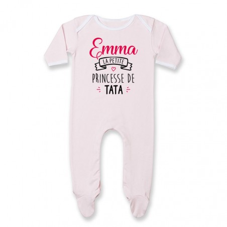Pyjama bébé personnalisé " Prénom " la petite princesse de tata