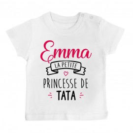 T-shirt bébé personnalisé " Prénom " la petite princesse de tata