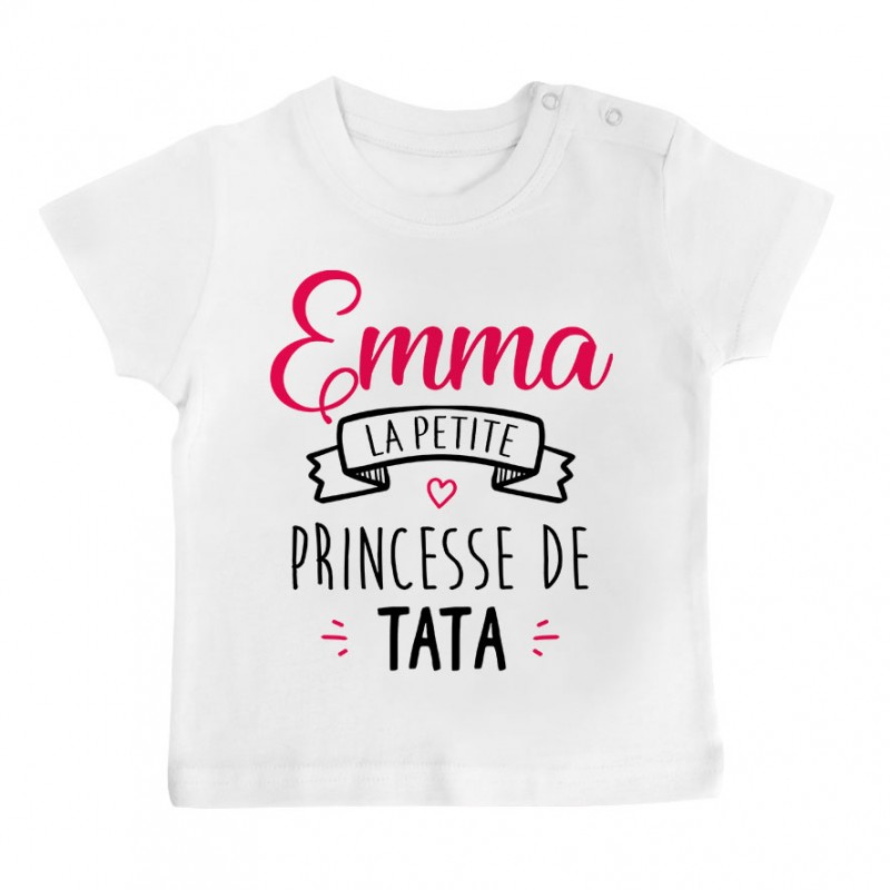 T-shirt bébé personnalisé " Prénom " la petite princesse de tata