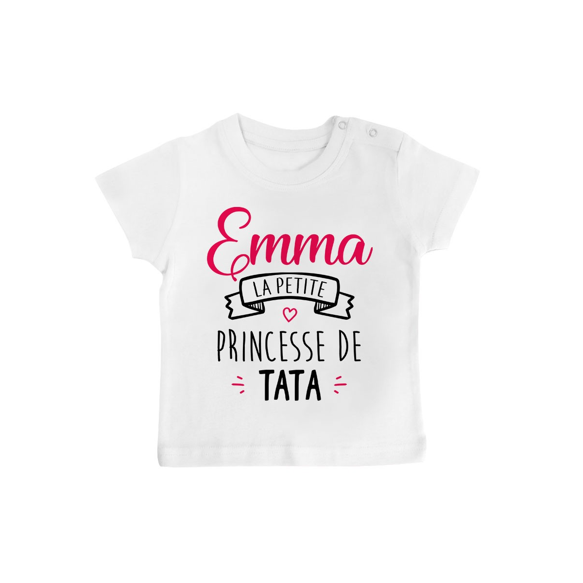 T-shirt bébé personnalisé " Prénom " la petite princesse de tata