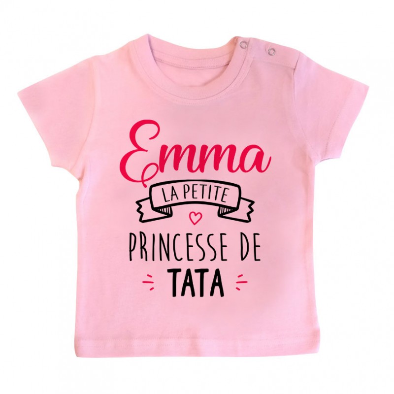 T-shirt bébé personnalisé " Prénom " la petite princesse de tata