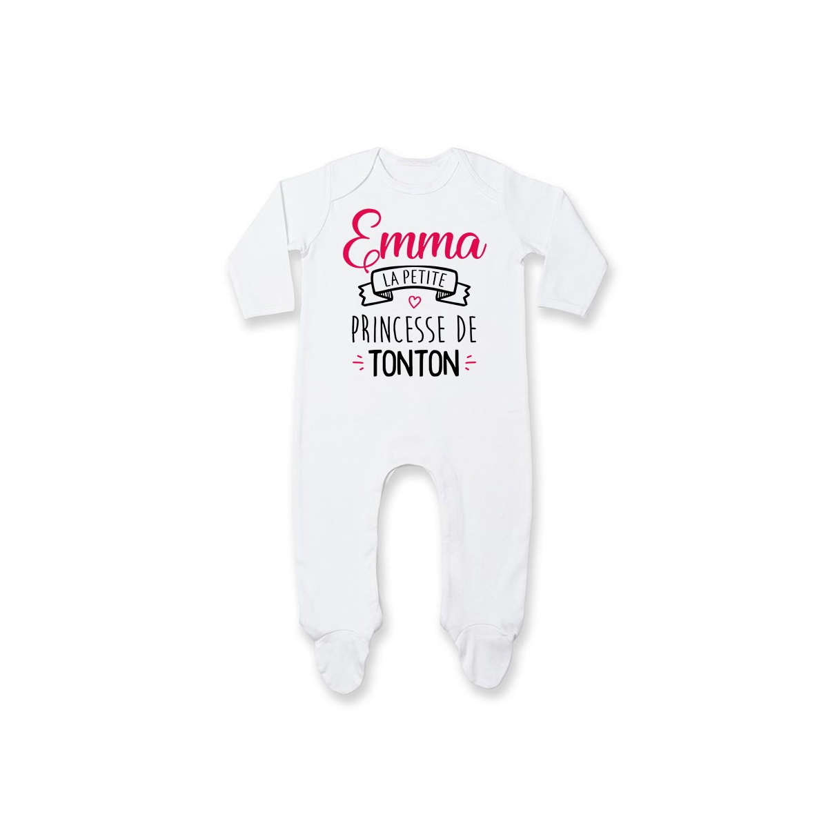 Pyjama bébé personnalisé " Prénom " la petite princesse de tonton