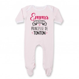 Pyjama bébé personnalisé " Prénom " la petite princesse de tonton