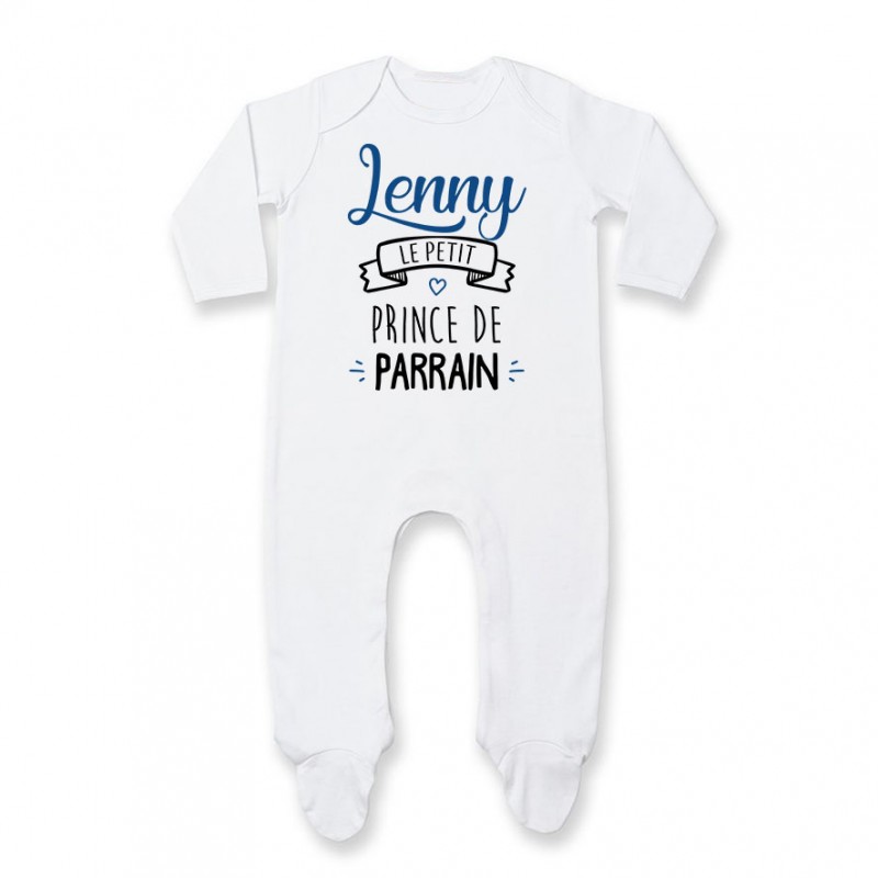 Pyjama bébé personnalisé " prénom " le petit prince de parrain Pyjama bébé personnalisé " prénom " le petit prince de parrain