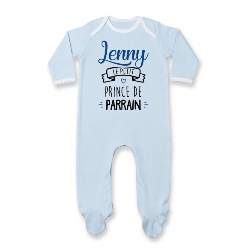 Pyjama bébé personnalisé " prénom " le petit prince de parrain Pyjama bébé personnalisé " prénom " le petit prince de parrain