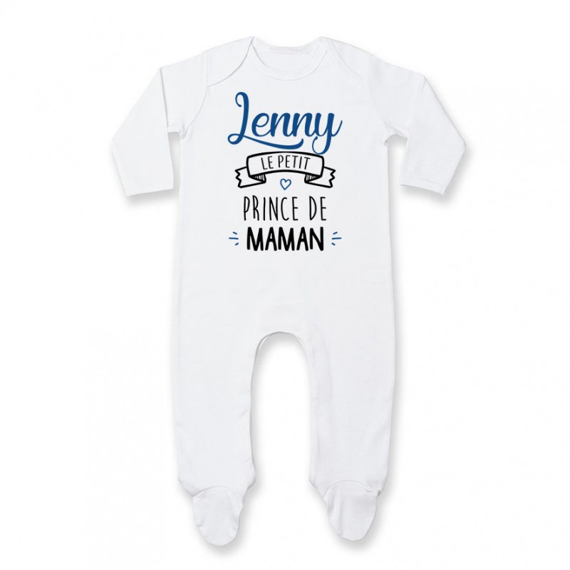 Pyjama bébé personnalisé " prénom " le petit prince de maman Pyjama bébé personnalisé " prénom " le petit prince de maman