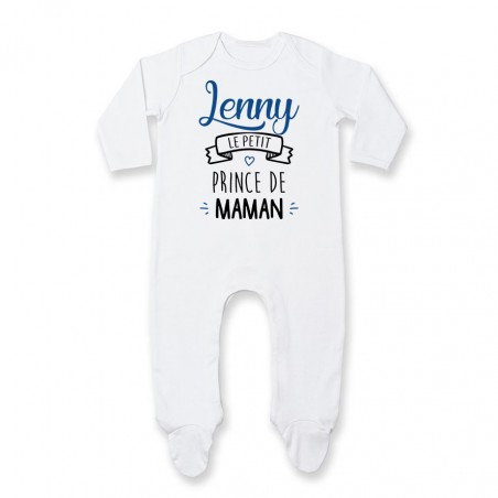 Pyjama bébé personnalisé " prénom " le petit prince de maman