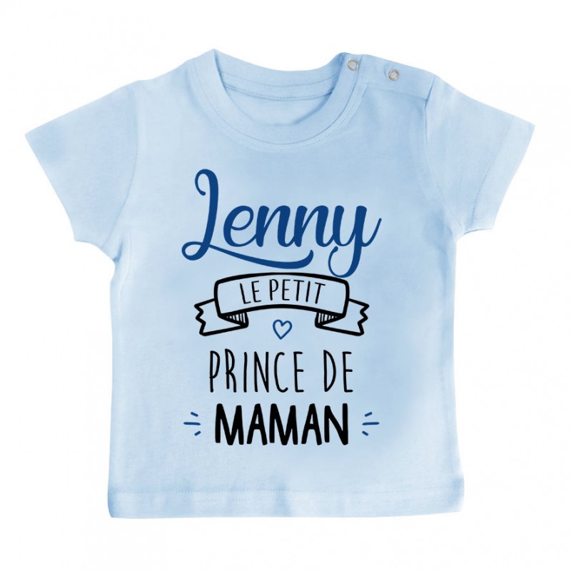 T-shirt bébé personnalisé " prénom " le petit prince de maman T-shirt bébé personnalisé " prénom " le petit prince de maman