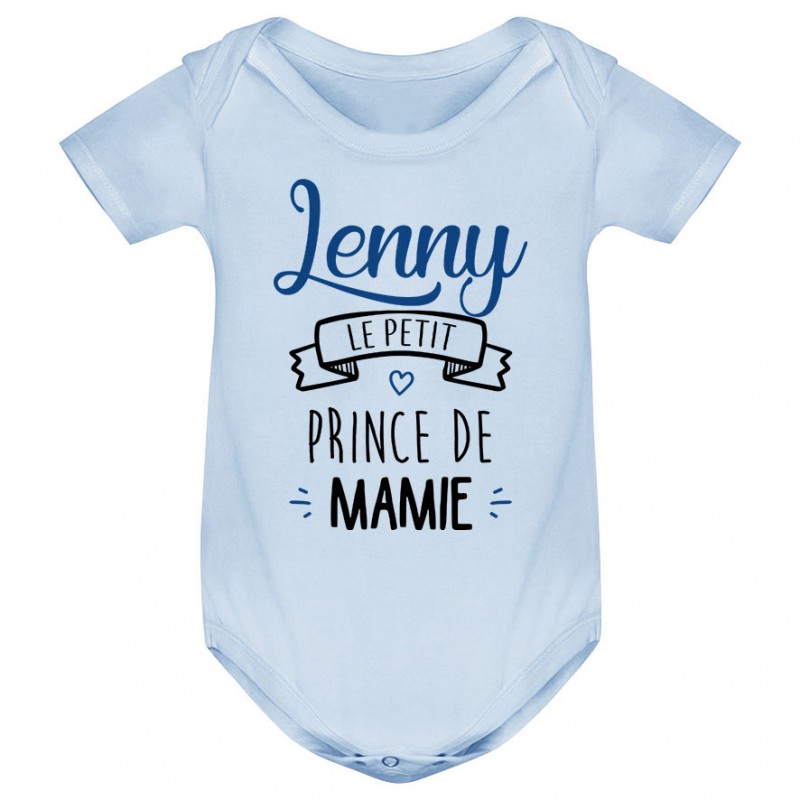Body bébé personnalisé " prénom " le petit prince de mamie Body bébé personnalisé " prénom " le petit prince de mamie