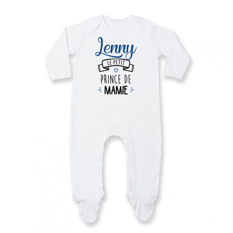 Pyjama bébé personnalisé " prénom " le petit prince de mamie