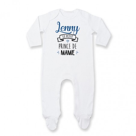 Pyjama bébé personnalisé " prénom " le petit prince de mamie