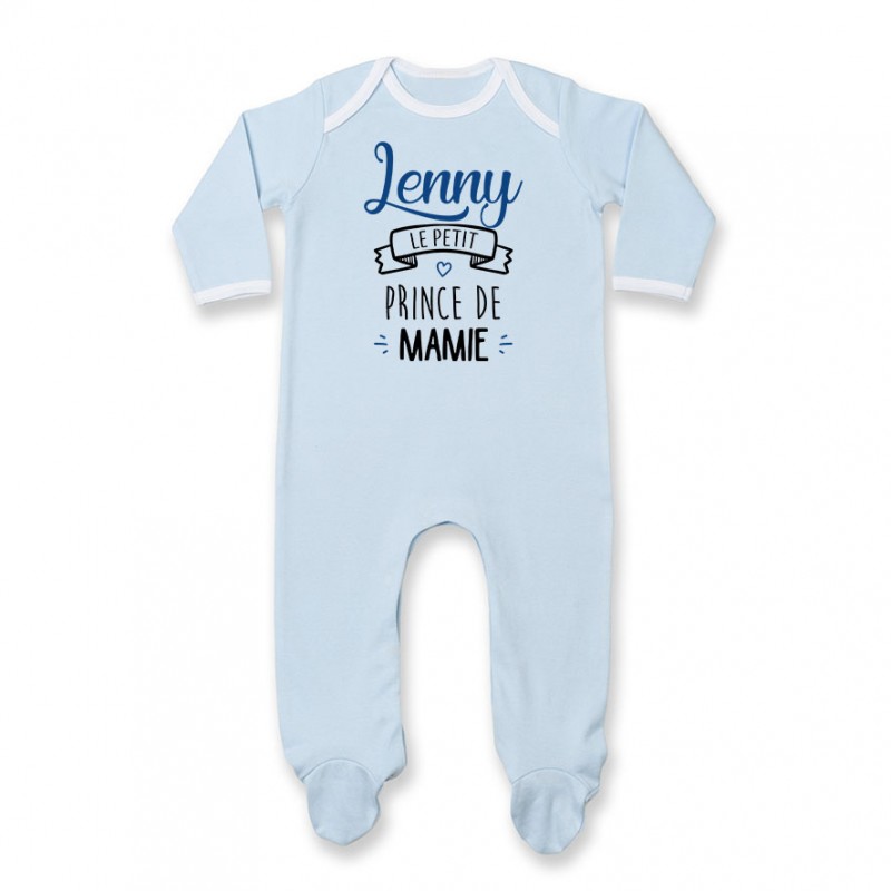 Pyjama bébé personnalisé " prénom " le petit prince de mamie