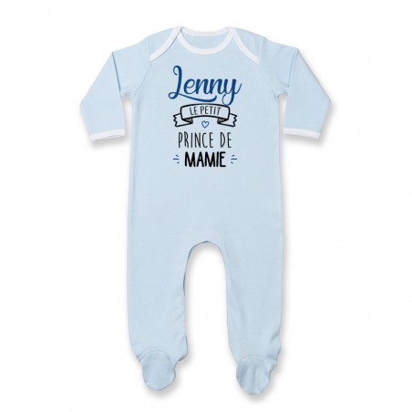 Pyjama bébé personnalisé " prénom " le petit prince de mamie