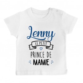 T-shirt bébé personnalisé " prénom " le petit prince de mamie