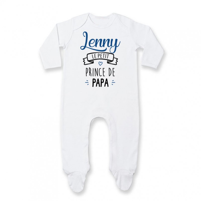 Pyjama bébé personnalisé " prénom " le petit prince de papa Pyjama bébé personnalisé " prénom " le petit prince de papa