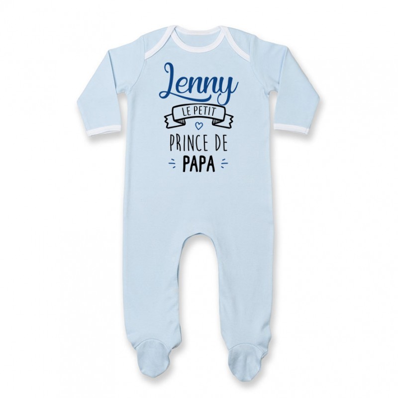 Pyjama bébé personnalisé " prénom " le petit prince de papa Pyjama bébé personnalisé " prénom " le petit prince de papa