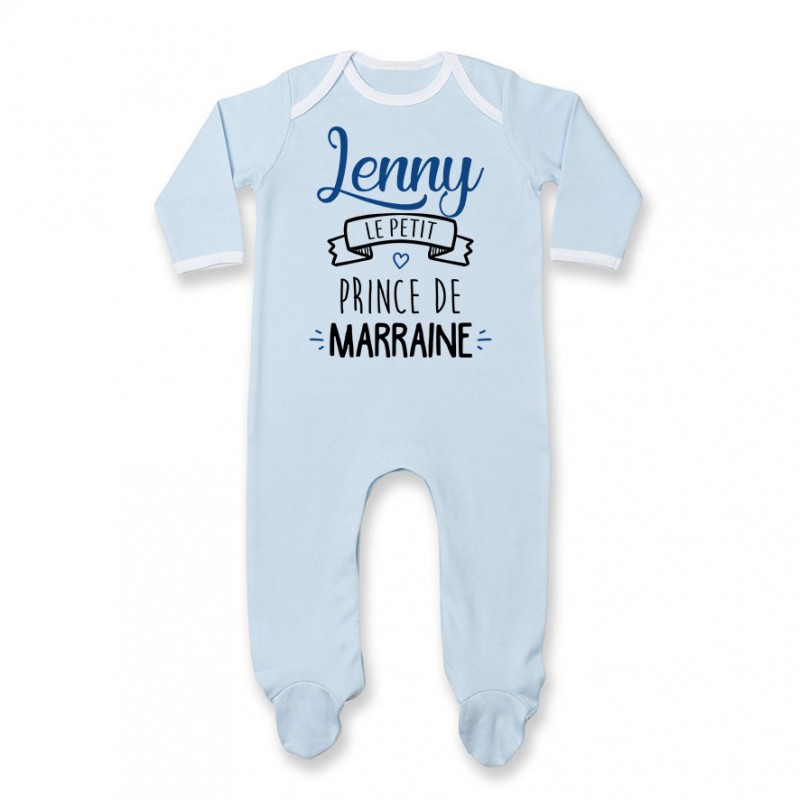 Pyjama bébé personnalisé " prénom " le petit prince de marraine Pyjama bébé personnalisé " prénom " le petit prince de marraine