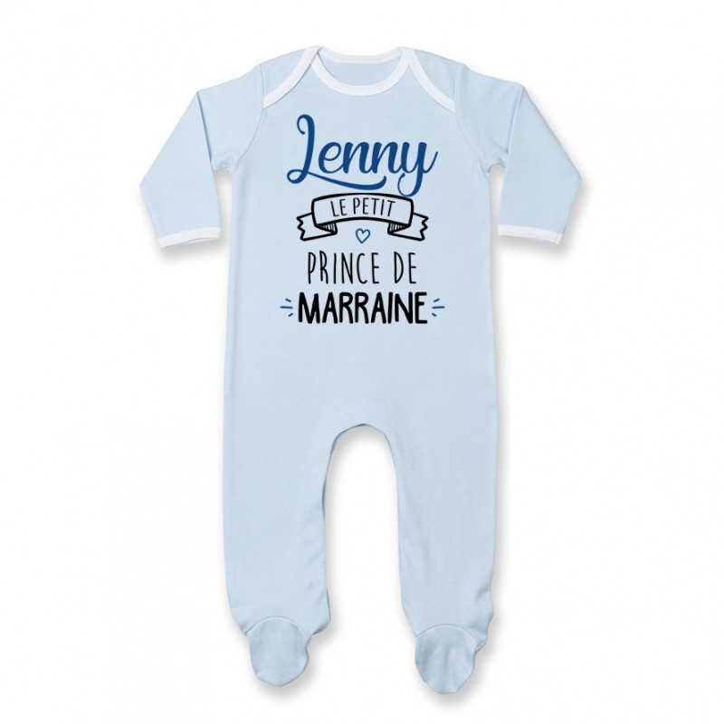 Pyjama bébé personnalisé " prénom " le petit prince de marraine