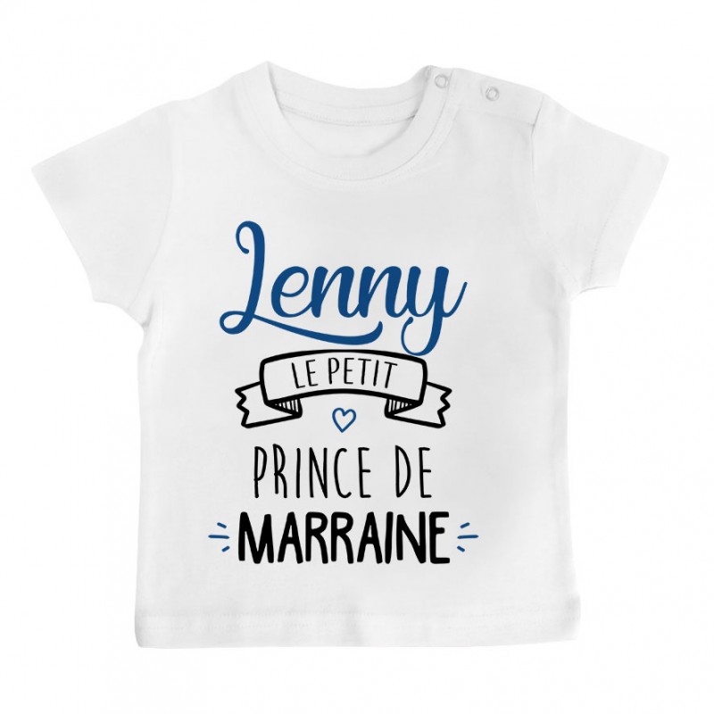 T-shirt bébé personnalisé " prénom " le petit prince de marraine