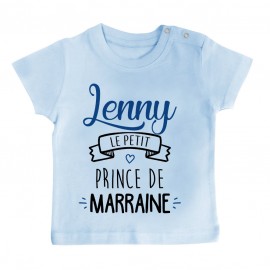 T-shirt bébé personnalisé " prénom " le petit prince de marraine