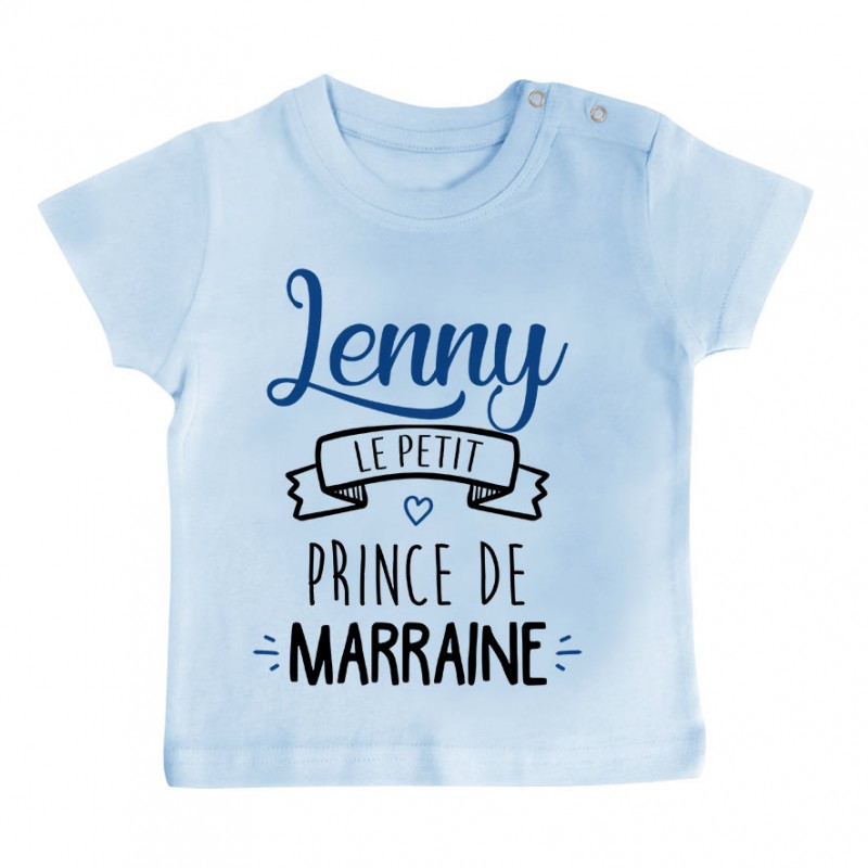 T-shirt bébé personnalisé " prénom " le petit prince de marraine