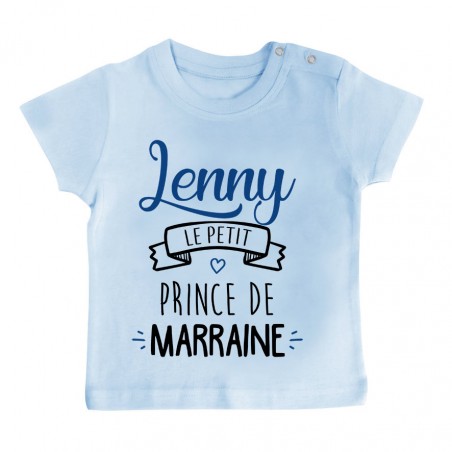 T-shirt bébé personnalisé " prénom " le petit prince de marraine