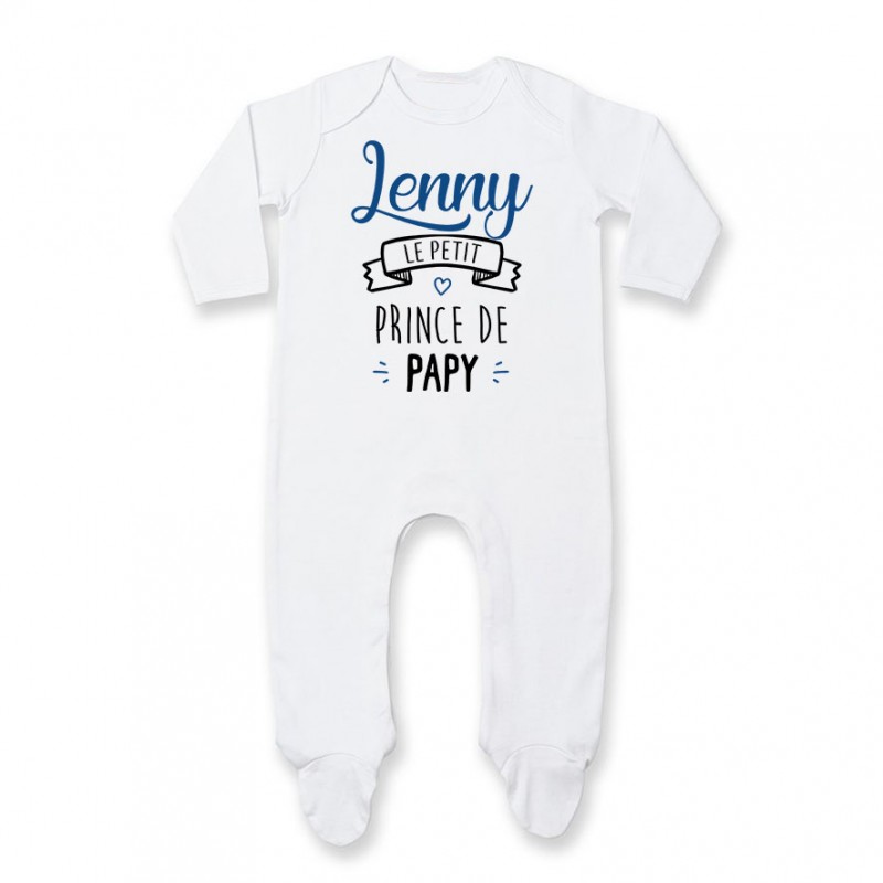 Pyjama bébé personnalisé " prénom " le petit prince de papy Pyjama bébé personnalisé " prénom " le petit prince de papy