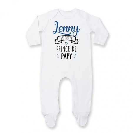 Pyjama bébé personnalisé " prénom " le petit prince de papy