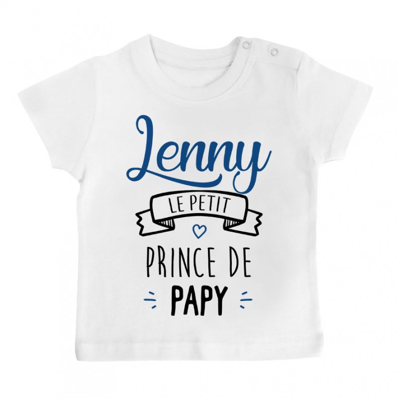 T-shirt bébé personnalisé " prénom " le petit prince de papy T-shirt bébé personnalisé " prénom " le petit prince de papy