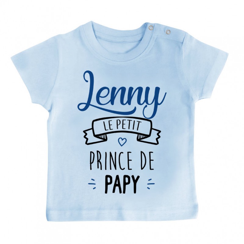 T-shirt bébé personnalisé " prénom " le petit prince de papy T-shirt bébé personnalisé " prénom " le petit prince de papy