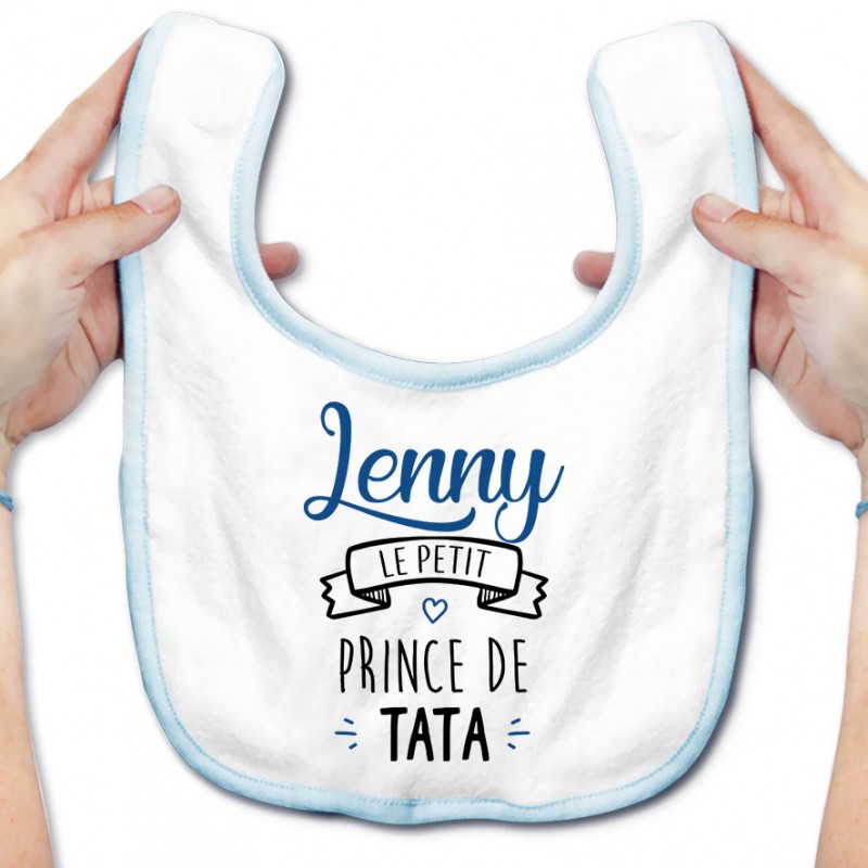 Bavoir bébé personnalisé " prénom " le petit prince de tata Bavoir bébé personnalisé " prénom " le petit prince de tata