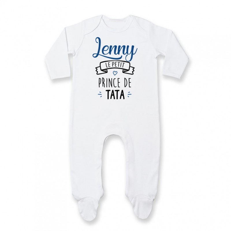 Pyjama bébé personnalisé " prénom " le petit prince de tata Pyjama bébé personnalisé " prénom " le petit prince de tata