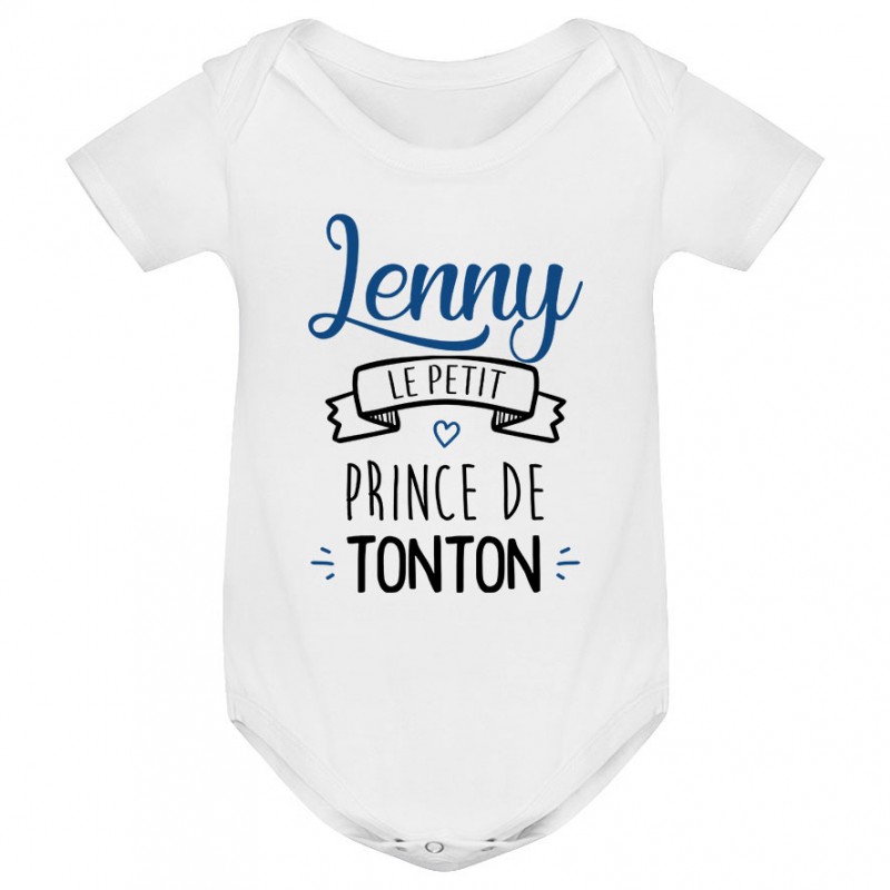Body bébé personnalisé " prénom " le petit prince de tonton Body bébé personnalisé " prénom " le petit prince de tonton