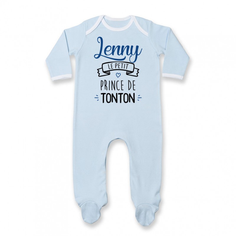 Pyjama bébé personnalisé " prénom " le petit prince de tonton Pyjama bébé personnalisé " prénom " le petit prince de tonton
