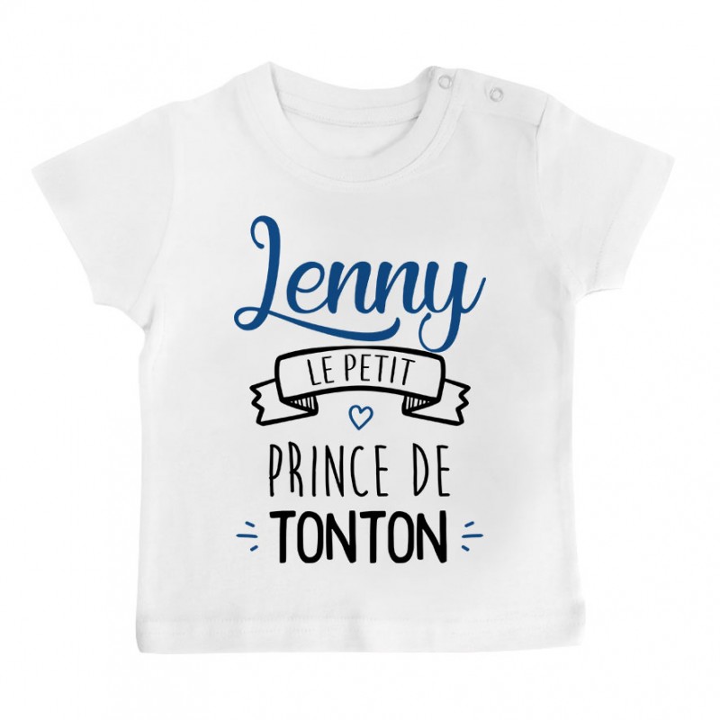 T-shirt bébé personnalisé " prénom " le petit prince de tonton