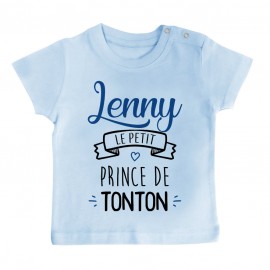 T-shirt bébé personnalisé " prénom " le petit prince de tonton