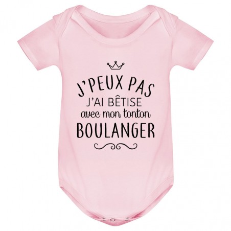 Body bébé personnalisé J'peux pas j'ai bêtise avec mon tonton " métier "