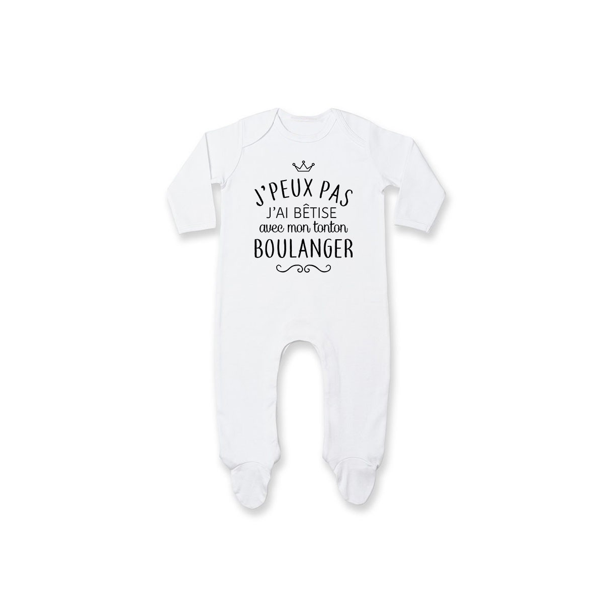 Pyjama bébé personnalisé J'peux pas j'ai bêtise avec mon tonton " métier "